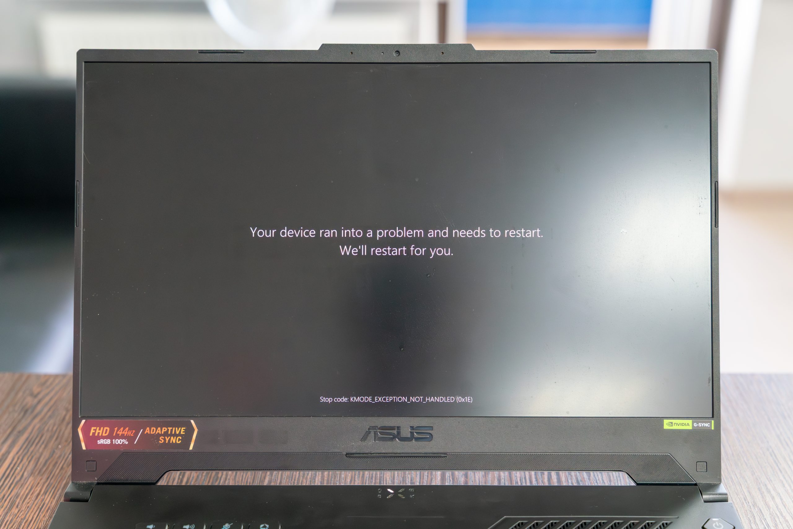 Ноутбук Asus TUF Gaming FA507 код ошибки при загрузке Windows 11