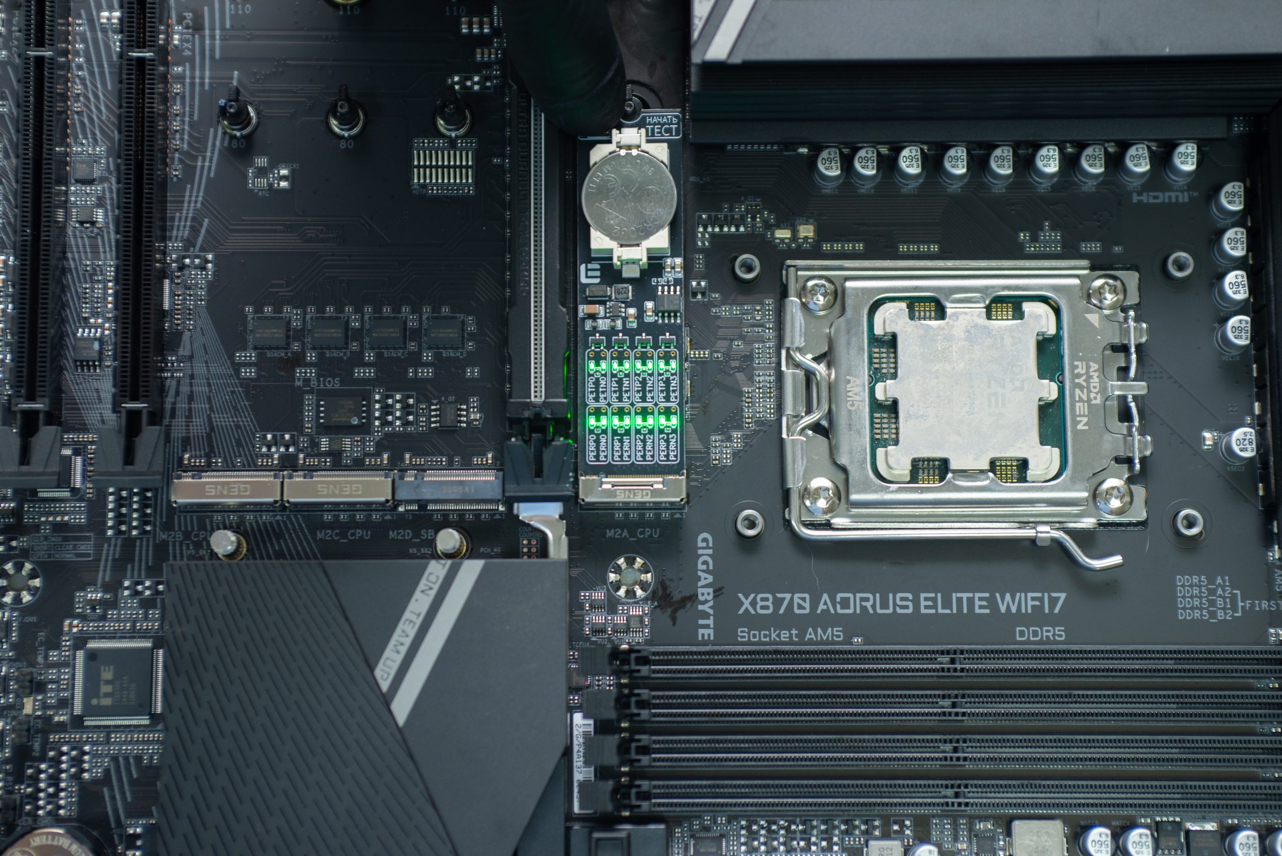 Тестирование слота M.2 на Gigabyte X870 AORUS ELITE WIFI7 после замены сокета AM5